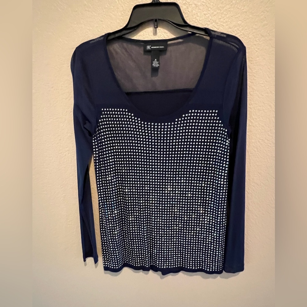 INC Studded Sheer Blouse